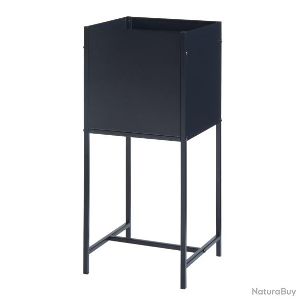 Support de plantes avec bac � fleurs int�gr� m�tal 70 x 30 x 30 cm noir 03_0010712