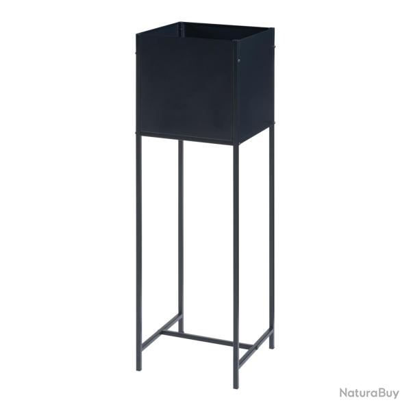 Support de plantes avec bac int�gr� m�tal 100 x 30 x 30 cm noir 03_0010709