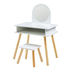 Table de maquillage pour enfants avec tabouret 91,5 x 62 x 43,5 cm blanc 03_0011042