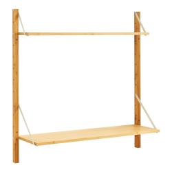 &Eacute;tag&egrave;re design intemporel salon chambre meuble de rangement murale 85 x 85 x 25 cm bambou naturel 0