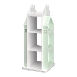 &Eacute;tag&egrave;re design intemporel salon chambre meuble de rangement pivotante pour enfants vert menthe / bl