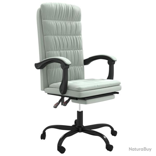 Chaise fauteuil si�ge pivotante de inclinable de bureau informatique �tude clairvelours gris 02_002