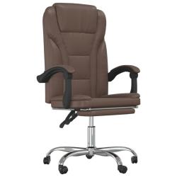 Chaise fauteuil si&egrave;ge pivotante de inclinable de bureau informatique &eacute;tude similicuir brun 02_00242