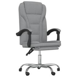 Chaise fauteuil si&egrave;ge pivotante de inclinable de bureau informatique &eacute;tude clair tissu gris 02_0024