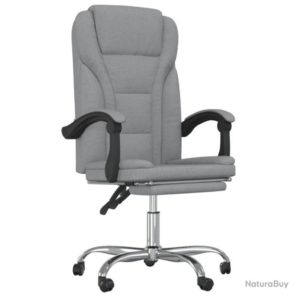Chaise fauteuil si�ge pivotante de inclinable de bureau informatique �tude clair tissu gris 02_0024