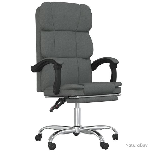 Chaise fauteuil si�ge pivotante de inclinable de bureau informatique �tude fonc� tissu gris 02_0024