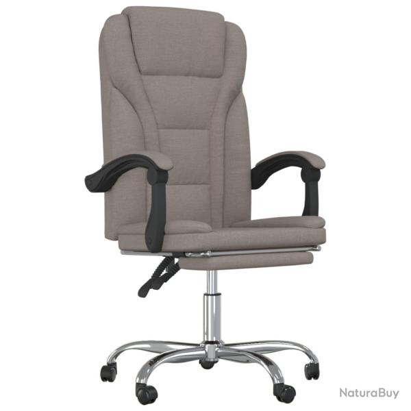 Chaise fauteuil si�ge pivotante de inclinable de bureau informatique �tude tissu taupe 02_0024274