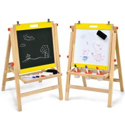 Chevalet d'art 3-en-1 pour enfants hauteur r&eacute;glable 79-104 cm design stable et pliable ambiance cr&eacute;