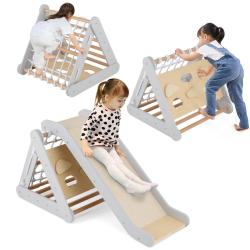 Ensemble d'escalade triangulaire 62,5 x 64 x 57,5 cm 4 en 1 pour dehors et &agrave; l'int&eacute;rieur style mode