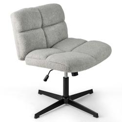 Chaise de bureau r&eacute;glable 64 x 52 x 43-57 cm assise large rotation 360&deg; design contemporain en simi