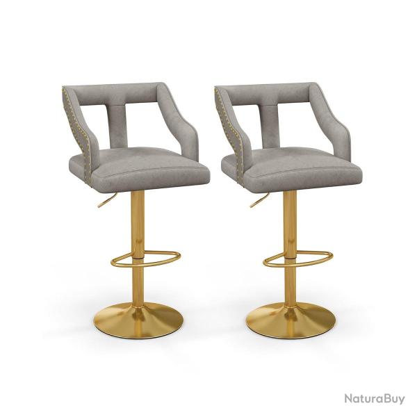 Lot de 2 chaises de bar pivotantes et r�glables 47 x 50 x 89-111 cm confort luxueux ambiance contem