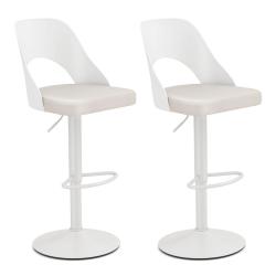 Lot de 2 tabourets de bar pivotants hauteur r&eacute;glable 44 x 50 x 91-111 cm confort ergonomique style
