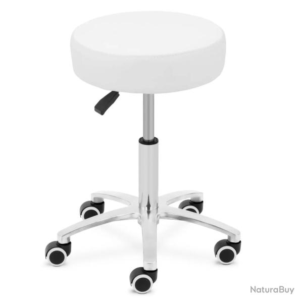 Tabouret � roulettes 120 kg blanc MDF acier au carbone PP mousse PU blanc 14_0010106