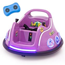 Auto-tamponneuse &eacute;lectrique pour enfants 73 x 73 x 43 cm avec t&eacute;l&eacute;commande lumi&egrave;re musique int&eacute;gr&eacute;e