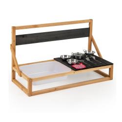 Cuisine de jeu murale 81 x 36 x 49 cm 2 modes d'utilisation avec crochets scandinave en bois sapin