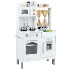 Cuisine de jeu pour enfants r&eacute;glable 63 x 30 x 100 cm avec accessoires ambiance cr&eacute;ative en MDF bla