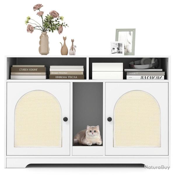 Enclos pour liti�re pour chats 108 x 50,5 x 73,5 cm maison priv�e et table de bout design moderne e