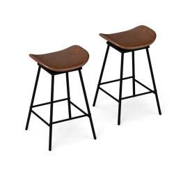 Lot de 2 tabourets de bar pivotants hauts 43 x 45 x 71,5 cm avec repose-pieds et confort ergonomiqu