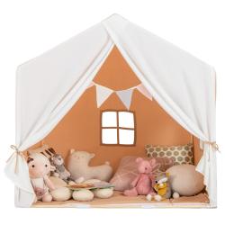Tente de jeu pour enfants 131 x 91 x 131 cm avec tapis doux et fond antid&eacute;rapant style adorable en
