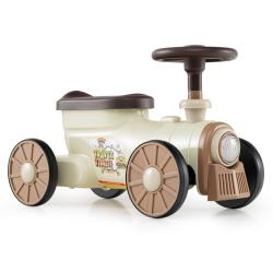 Porteur train avec volant sifflet rangement sous si&egrave;ge 61 x 30 x 38 cm design beige en PP 20_0014675