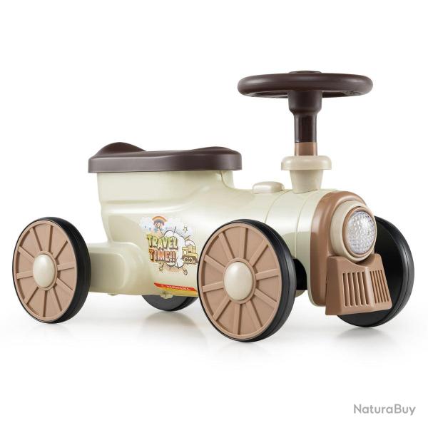 Porteur train avec volant sifflet rangement sous si�ge 61 x 30 x 38 cm design beige en PP 20_0014675