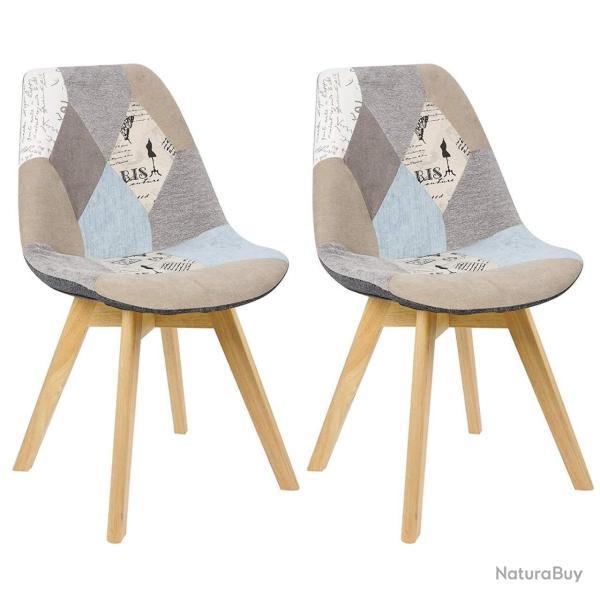 Chaises de salle � manger en lin 2 pi�ces gris 19_0000547
