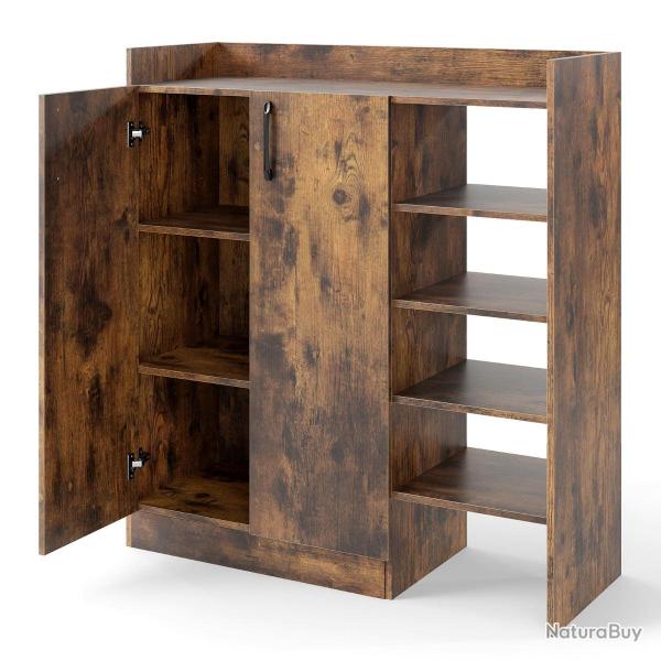 Armoire � chaussures meuble de rangement 83 x 31 x 90 cm avec �tag�res r�glables style moderne en b