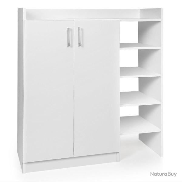 Armoire � chaussures meuble de rangement 83 x 31 x 90 cm avec �tag�res r�glables en 5 positions mod