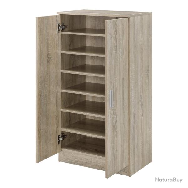 Meuble � chaussure rangement porte-chaussures avec 2 portes et 7 surfaces de stockage 108 x 55 x 35