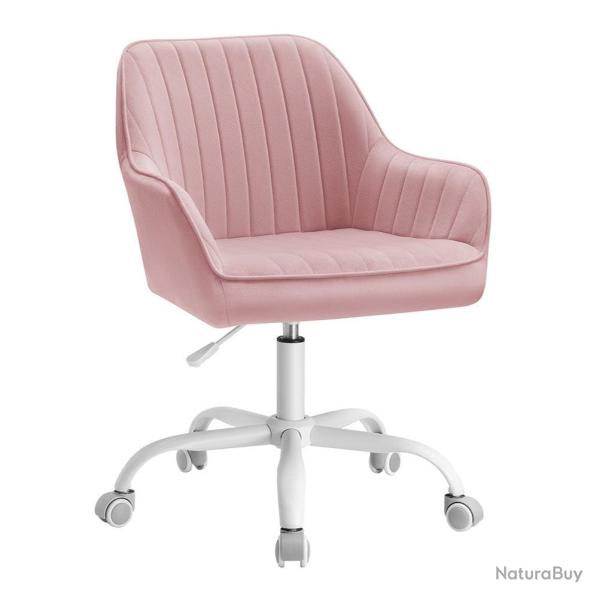 Chaise de bureau avec surface en tissu velours fauteuil pivotant si�ge ergonomique rembourrage en m