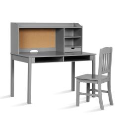 Bureau enfant et chaise 111,5 x 61 x 110,5 cm espace de rangement spacieux design moderne en mdf gr