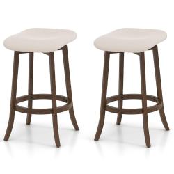 Lot de 2 tabourets de bar sans dossier 46 x 43 x 74 cm assise pivotante confort ergonomique style m