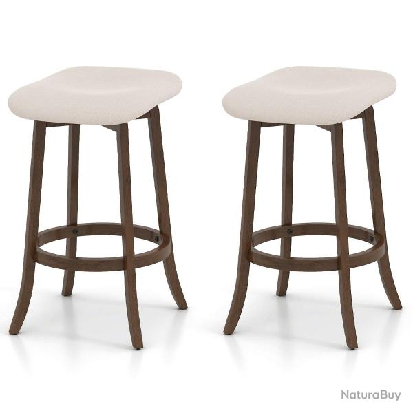 Lot de 2 tabourets de bar sans dossier 46 x 43 x 74 cm assise pivotante confort ergonomique style m