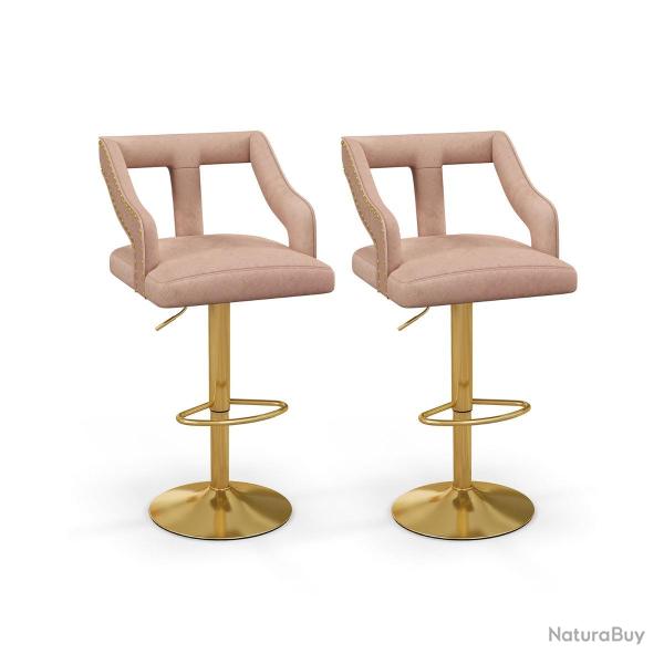 Lot de 2 chaises de bar pivotantes et r�glables 47 x 50 x 89-111 cm confort luxueux finition mate e