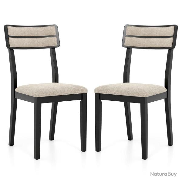 Lot de 2 chaises de salle � manger rembourr�es 45 x 51 x 89 cm dossier inclinable moderne ambiance