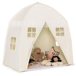 Tente de jeu pour enfants 143 x 100 x 155 cm espace confortable design pratique en coton blanc 20_0