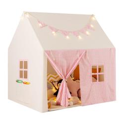 Tente de jeu enfants 125 x 100 x 127 cm avec tapis rembourr&eacute; rangement 2 fen&ecirc;tres ambiance cosy en