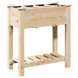 Cache-pot de jardin avec &eacute;tag&egrave;re 71 x 37 x 76,5 cm usage ext&eacute;rieur durable style rustique en bois b
