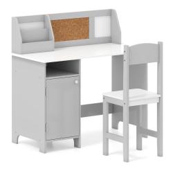 Bureau pour enfants avec chaise ergonomique 90 x 45 x 85,5 cm avec espace de rangement et tableau d