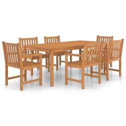 Ensemble de salle &agrave; manger de jardin meuble ext&eacute;rieur 7 pi&egrave;ces bois de teck solide 02_0013943