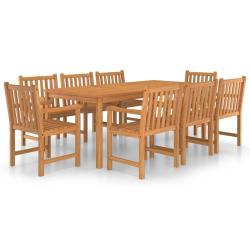Ensemble de salle &agrave; manger de jardin meuble ext&eacute;rieur 9 pi&egrave;ces bois de teck solide 02_0014086