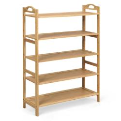 &Eacute;tag&egrave;re &agrave; chaussures lot de 1 67,5 x 26,5 x 96,5 cm gain de place design pratique en bambou naturel
