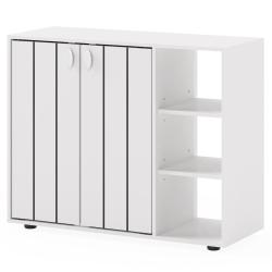 Meuble &agrave; chaussures 80 x 31 x 64,5 cm espace de rangement personnalisable design &eacute;pur&eacute; en MDF blanc