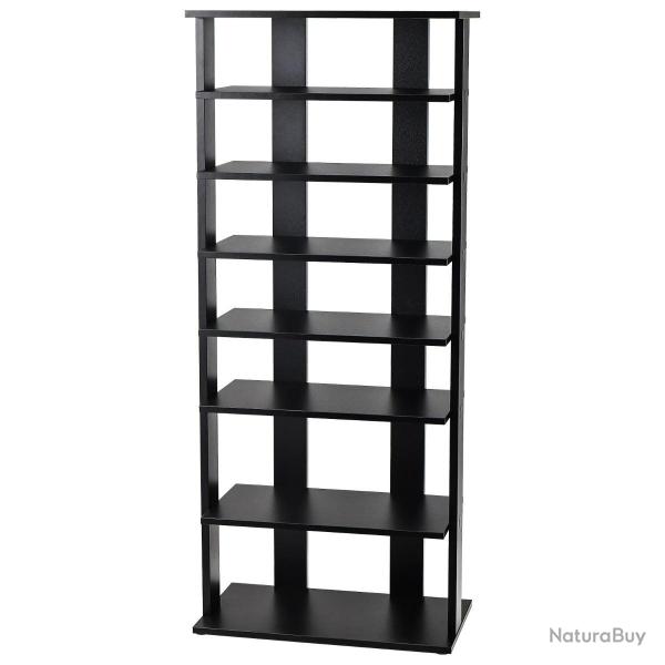 Range-chaussures vertical � 7 niveaux et double rang�e 47 x 25,5 x 110 cm avec �tag�res amovibles s
