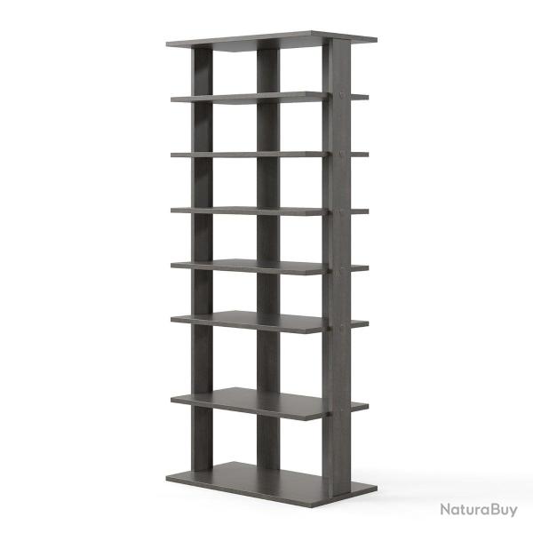 Range-chaussures vertical � 7 niveaux double rang�e 47 x 25,5 x 110 cm avec �tag�res amovibles desi
