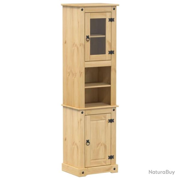 Armoire de salle de bain moderne rangement 50 x 40 x 185 cm style rustique en bois de pin massif 02