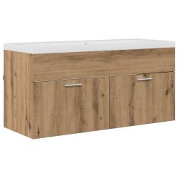 Armoire de salle de bain moderne murale 100 x 38,5 x 46 cm style &eacute;pur&eacute; pratique en bois d'ing&eacute;nieri