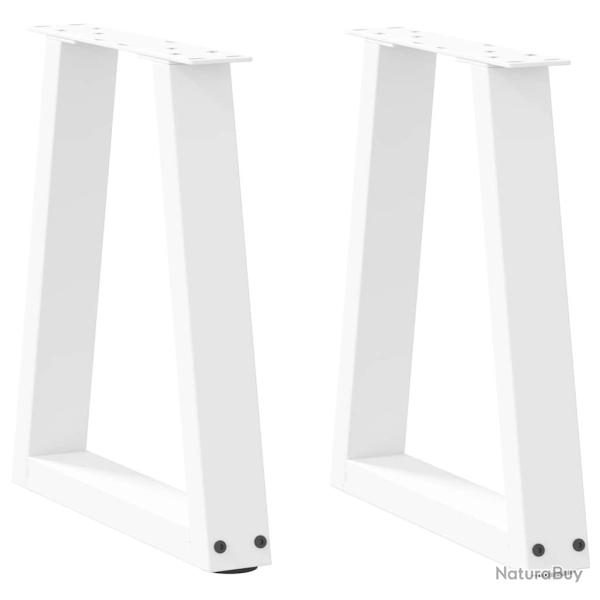 Lot de 2 pieds de table basse en forme de V avec patins r�glables 28 x 43 cm en acier blanc 02_0056