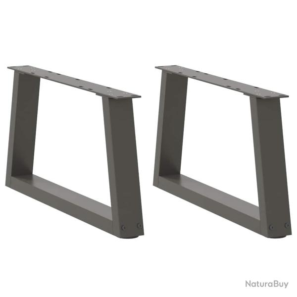 Lot de 2 pieds de table basse g�om�triques modernes 70 x 31 cm avec patins r�glables en acier anthr