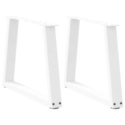 Lot de 2 pieds de table basse en forme de V 50 x 43 cm avec patins r&eacute;glables design moderne en acie